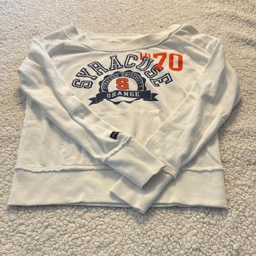 Vintage JanSport Syracuse University White and Orange Sweatshirt